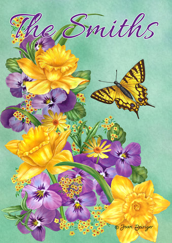 Frolic in the Flowers Personalized House Flag (28 x 40")